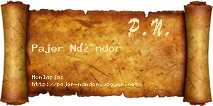 Pajer Nándor névjegykártya