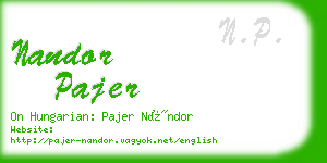 nandor pajer business card